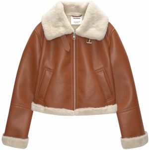 Pull&Bear Prechodná bunda  béžová / tmavooranžová