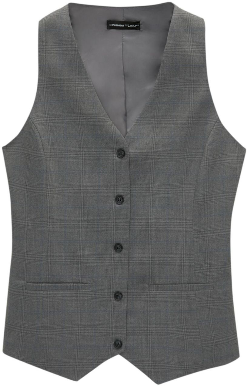 Pull&Bear Vesta k obleku  sivá / tmavosivá