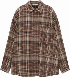 Pull&Bear Blúzka  béžová / hnedá / čierna