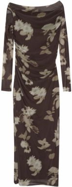 Pull&Bear Šaty  béžová / tmavobéžová / tmavohnedá