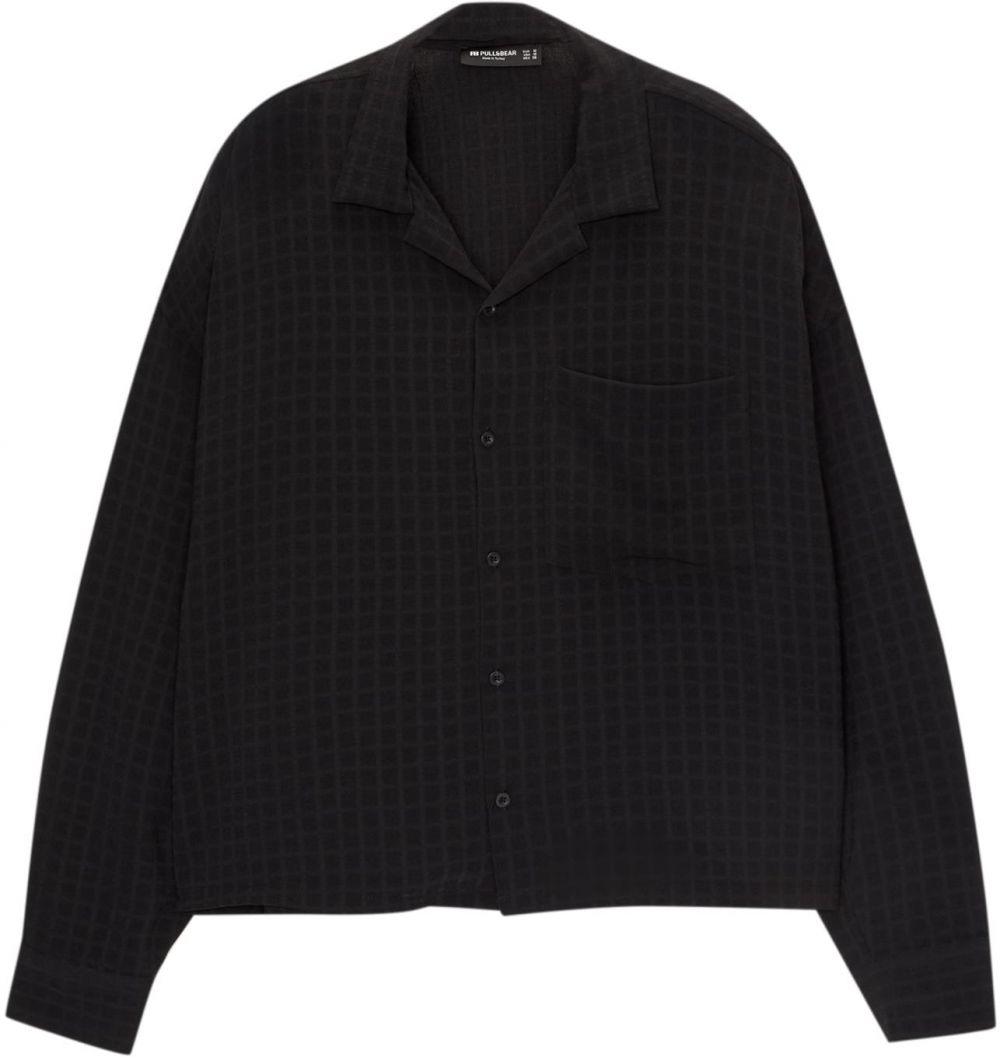 Pull&Bear Košeľa  sivá / čierna