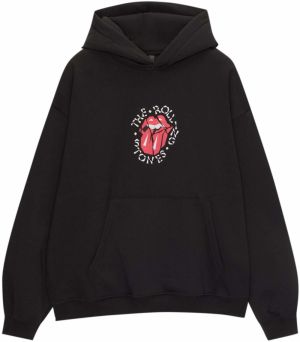 Pull&Bear Mikina  červená / čierna / biela