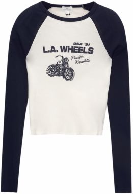 Pull&Bear Tričko  námornícka modrá / biela