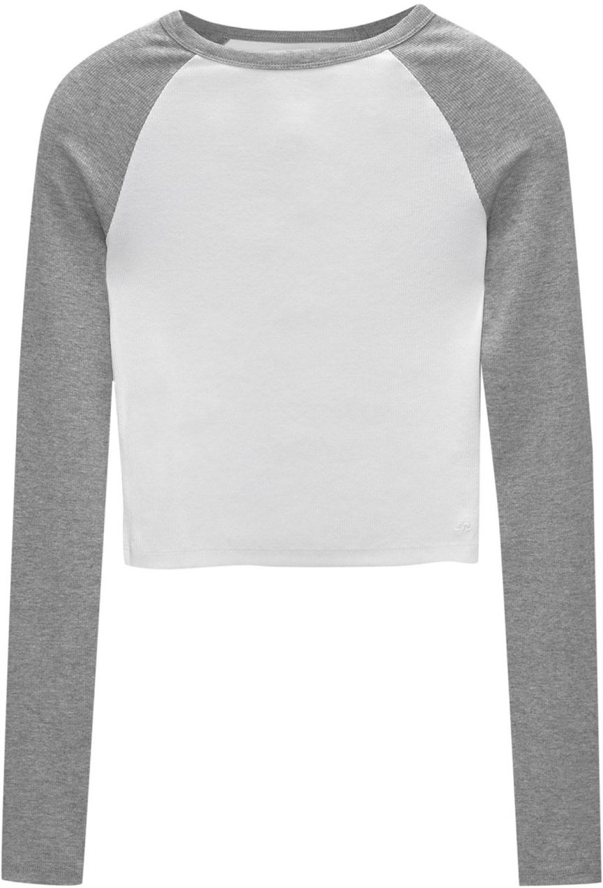Pull&Bear Tričko  sivá melírovaná / biela