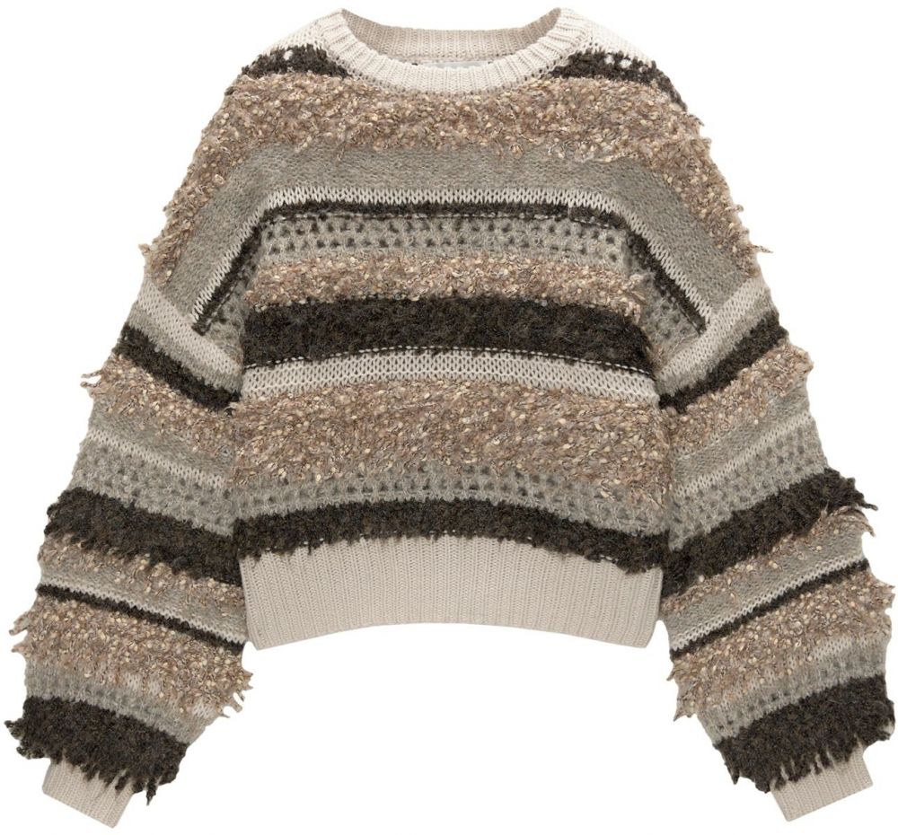 Pull&Bear Sveter  béžová / tmelová / tmavohnedá