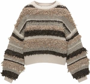 Pull&Bear Sveter  béžová / tmelová / tmavohnedá