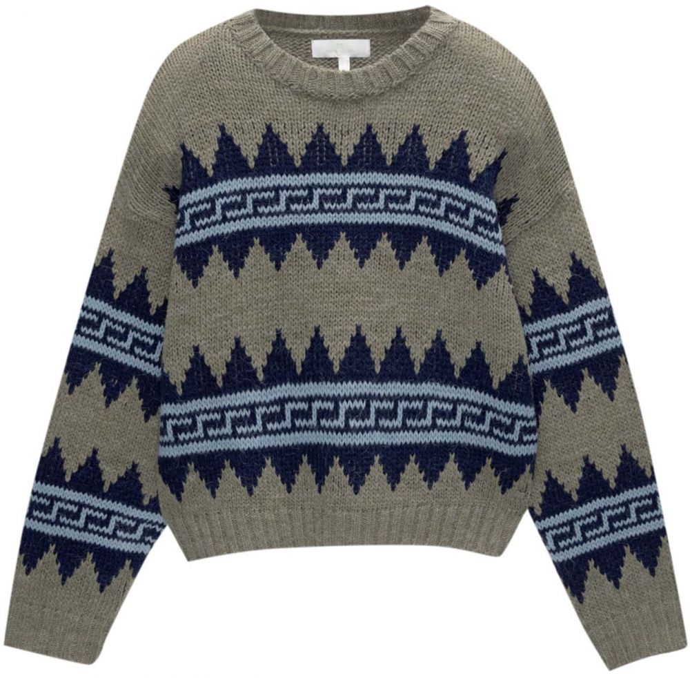 Pull&Bear Sveter  námornícka modrá / svetlomodrá / kaki