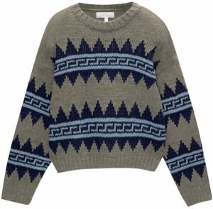 Pull&Bear Sveter  námornícka modrá / svetlomodrá / kaki