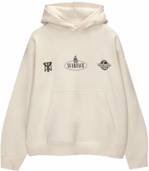 Pull&Bear Mikina  čierna / biela ako vlna