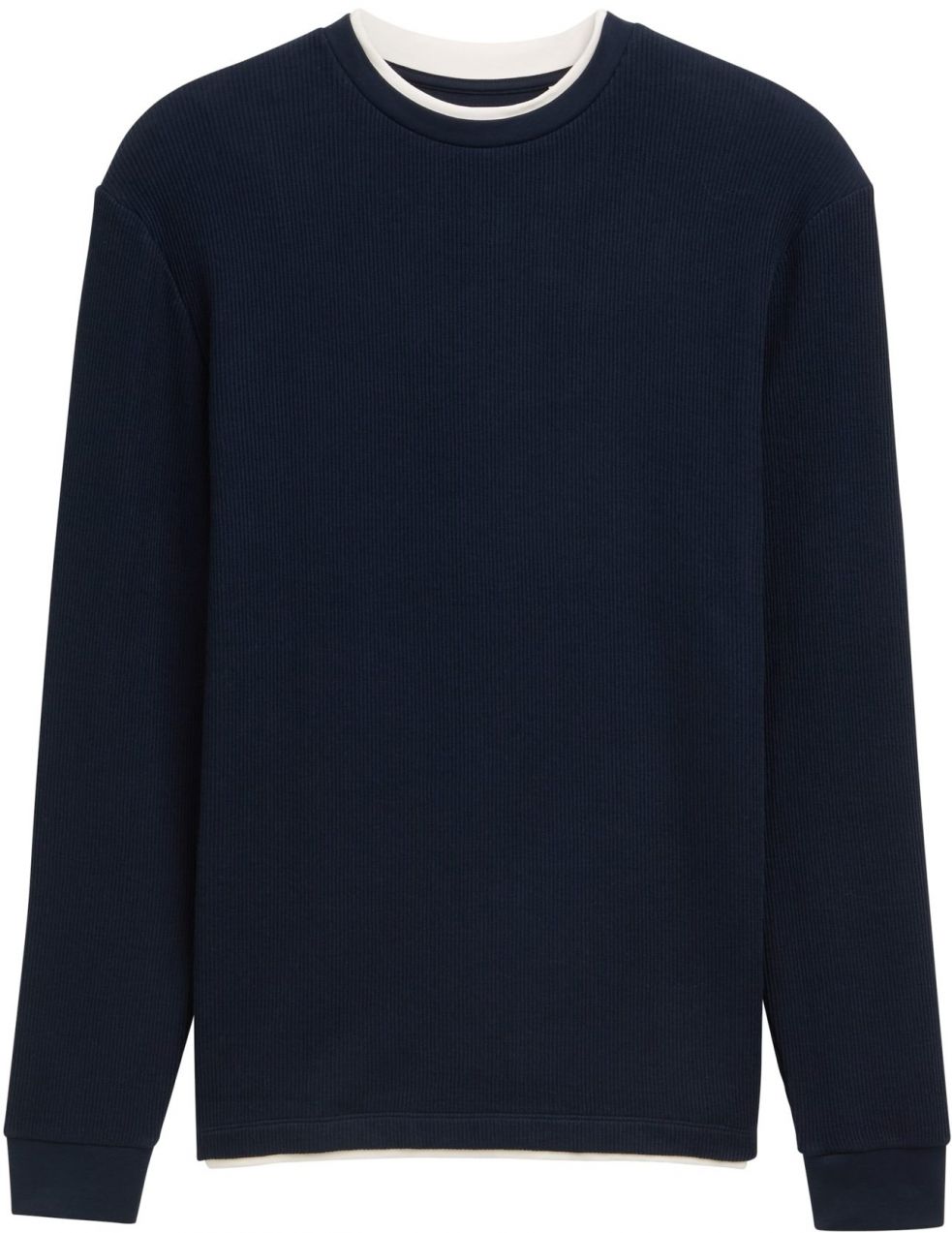 TOM TAILOR DENIM Tričko  tmavomodrá / biela