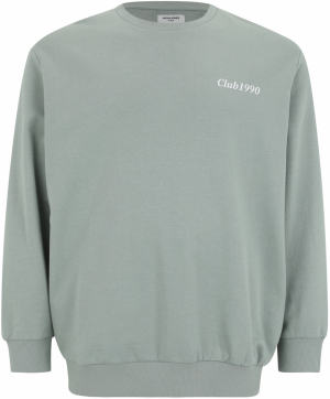 Jack & Jones Plus Mikina 'JJEBRADLEY'  limetová / pastelovo zelená / biela