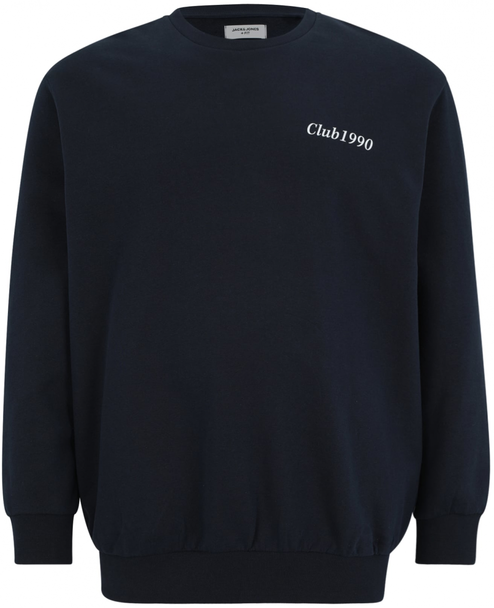 Jack & Jones Plus Mikina 'JJEBRADLEY'  námornícka modrá / čerešňová / biela