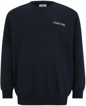 Jack & Jones Plus Mikina 'JJEBRADLEY'  námornícka modrá / čerešňová / biela