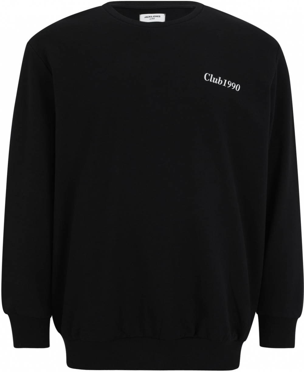Jack & Jones Plus Mikina 'JJEBRADLEY'  fialová / čierna / biela