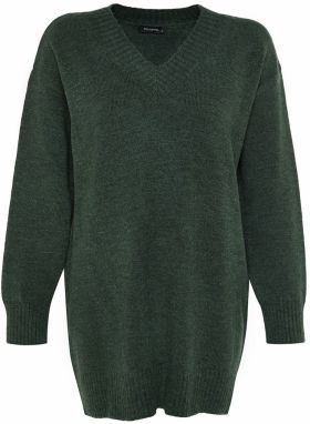 Trendyol Pletené šaty  tmavozelená