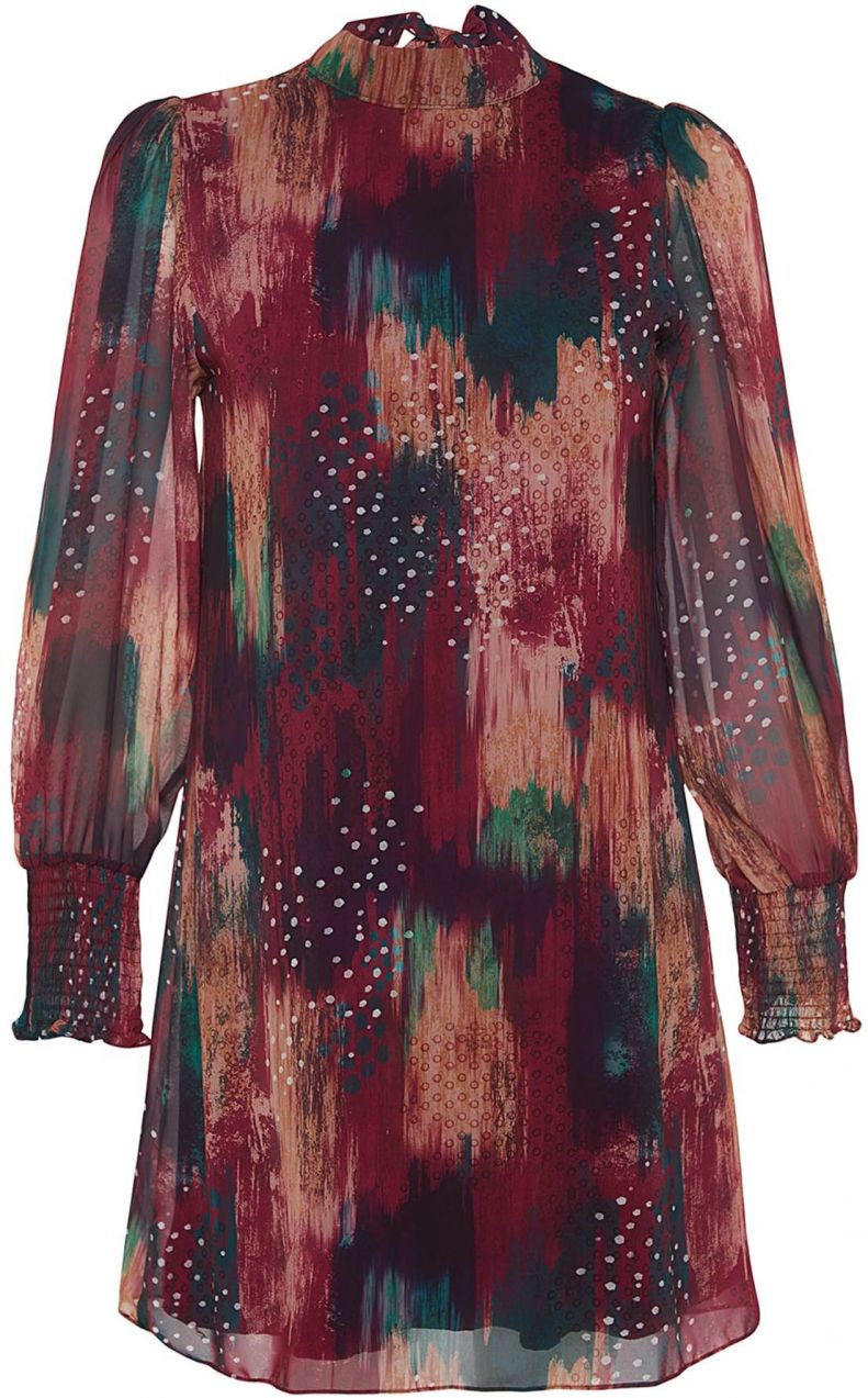 Trendyol Šaty  tmavozelená / farba lesného ovocia / broskyňová / biela