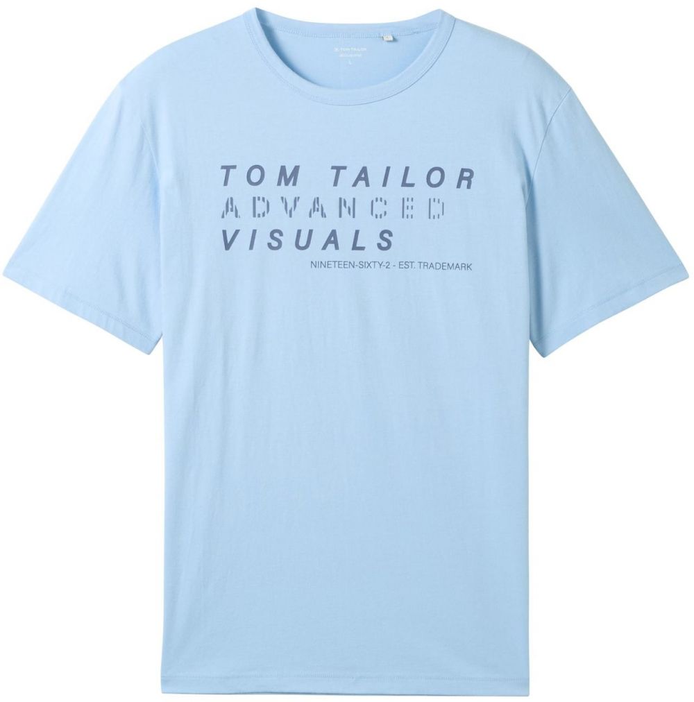 TOM TAILOR Tričko  nebesky modrá / tmavosivá