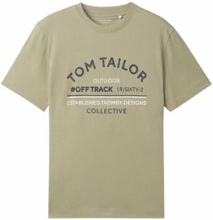 TOM TAILOR Tričko  tmavomodrá / zelená / šedobiela