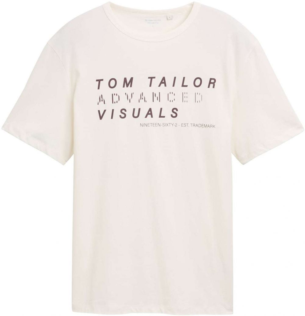 TOM TAILOR Tričko  černicová / šedobiela
