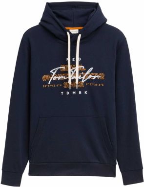 TOM TAILOR Mikina  tmavomodrá / koňaková / biela