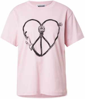 Moschino Jeans Tričko  ružová / čierna