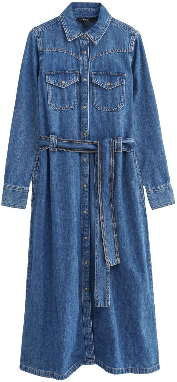 Next Košeľové šaty  modrá denim