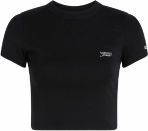 Tommy Jeans Tričko  čierna / biela