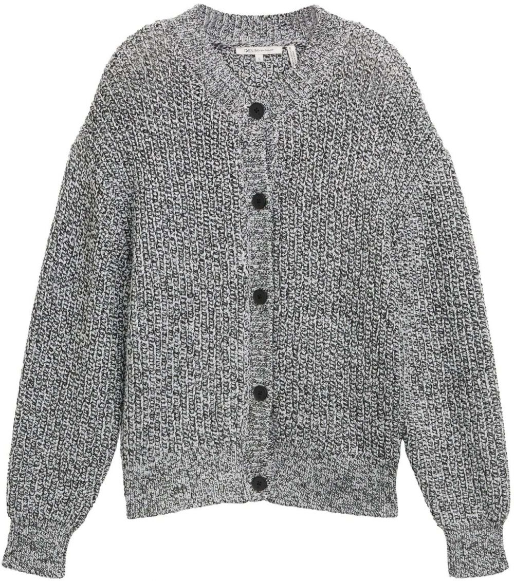TOM TAILOR DENIM Kardigán  sivá / čierna