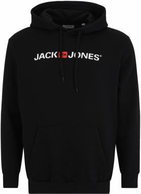 Jack & Jones Plus Mikina  červená / čierna / biela