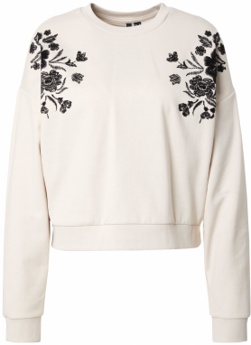 VERO MODA Mikina 'VMHELEN TRINA'  béžová / čierna