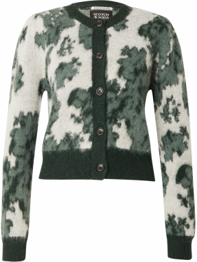 SCOTCH & SODA Kardigán  jedľová / tmavozelená / biela