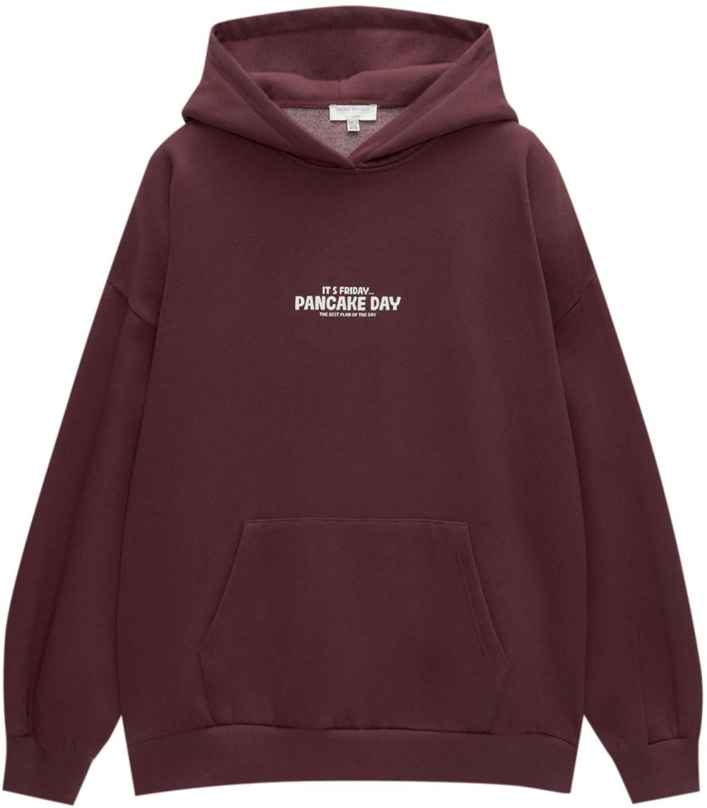 Pull&Bear Mikina  bordová / biela