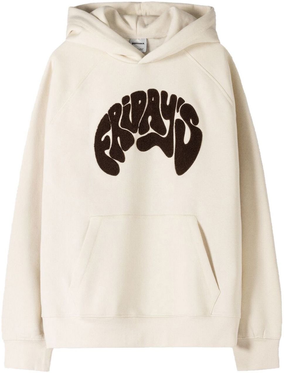 Bershka Mikina  nebielená / tmavohnedá