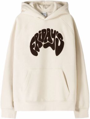 Bershka Mikina  nebielená / tmavohnedá