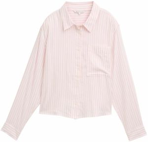 TOM TAILOR DENIM Blúzka  ružová / šedobiela