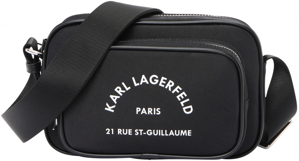 Karl Lagerfeld Taška cez rameno 'Rue St-Guillaume'  čierna / biela