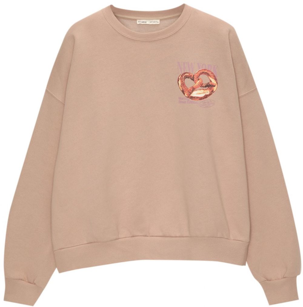 Pull&Bear Mikina  telová / levanduľová / homárová / staroružová