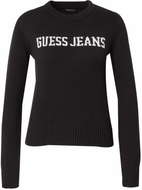 GUESS JEANS Sveter  čierna / biela