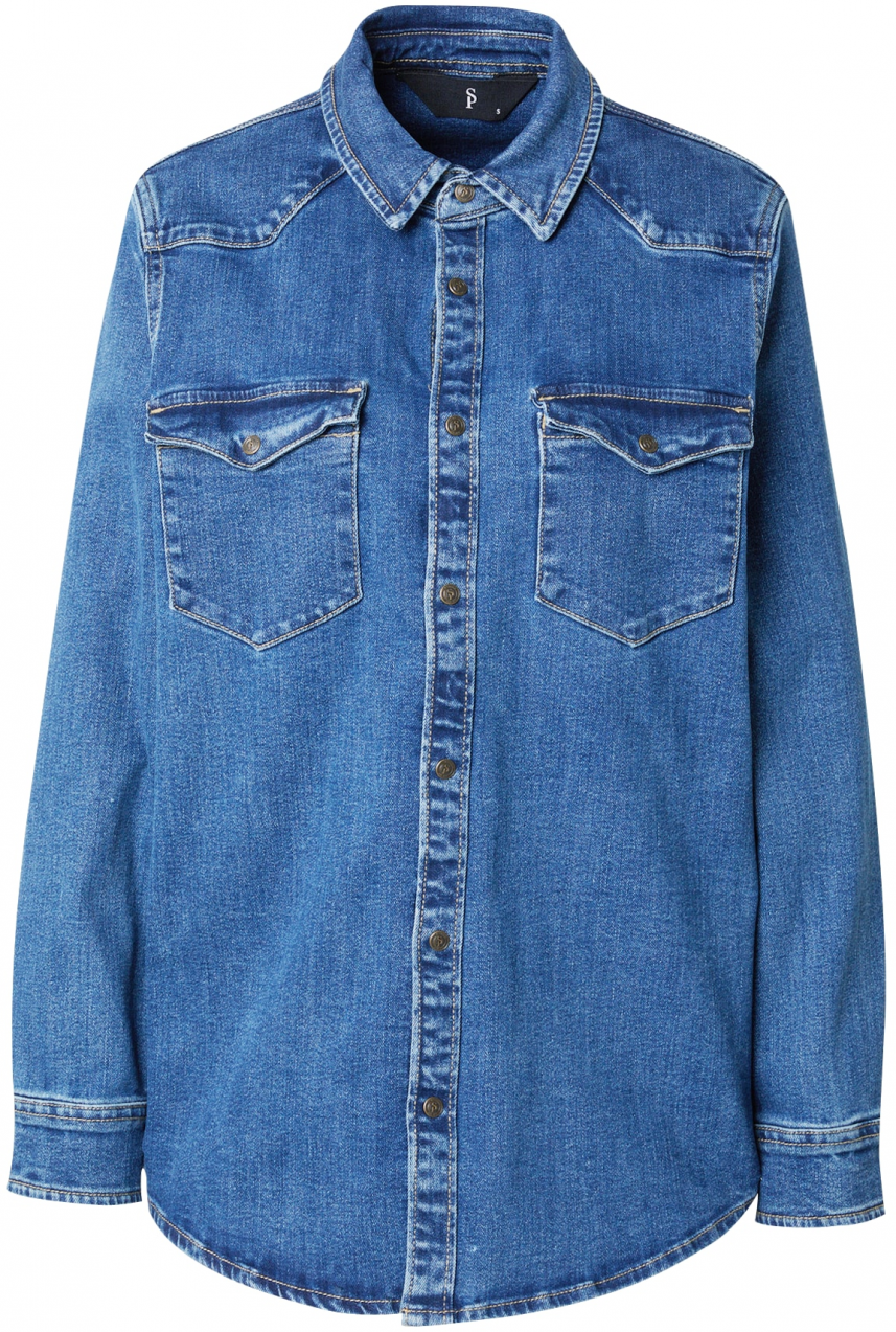 SISTERS POINT Blúzka 'OSA-SH2'  modrá denim