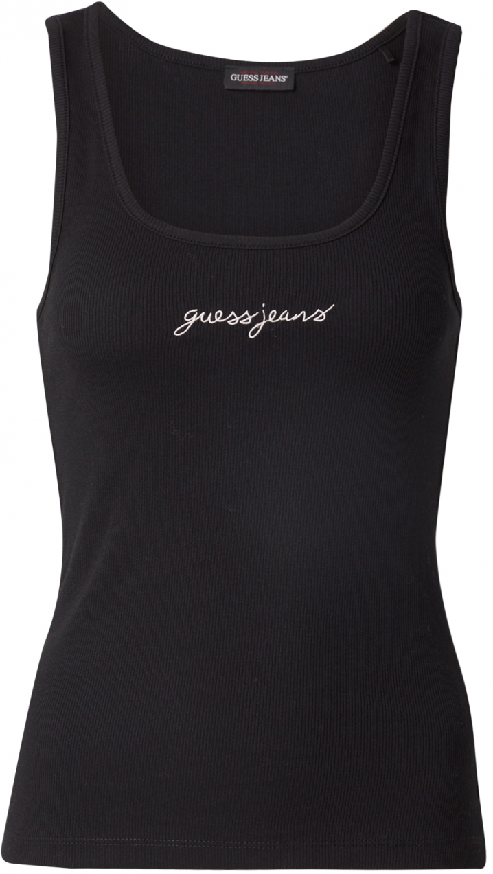 GUESS JEANS Top  čierna / biela