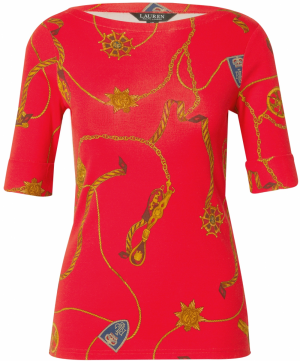 Lauren Ralph Lauren Tričko 'JUDY'  námornícka modrá / hnedá / pueblo / červená