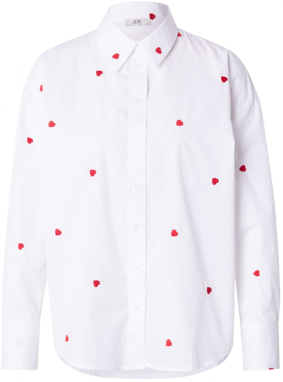 JDY Blúzka  červená / biela