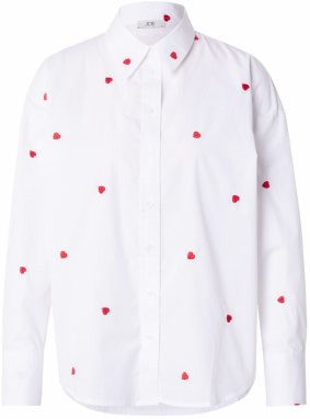 JDY Blúzka  červená / biela