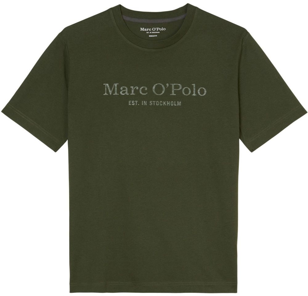 Marc O'Polo Tričko  olivová / šedobiela