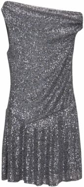 Pull&Bear Kokteilové šaty  sivá / strieborná