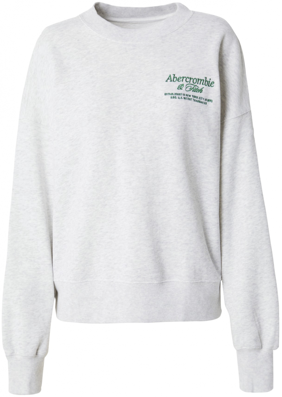 Abercrombie & Fitch Mikina  svetlosivá / tmavozelená