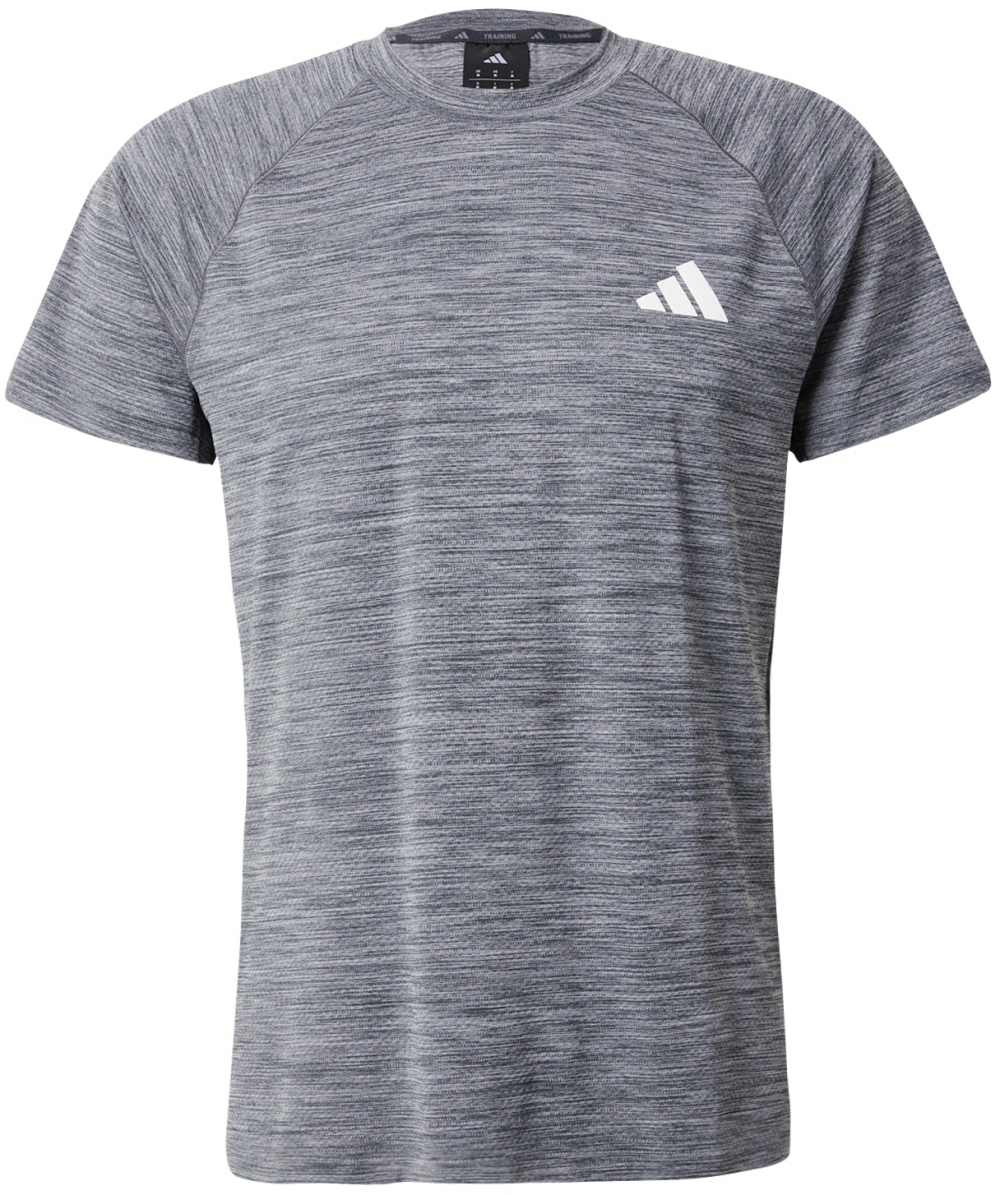 ADIDAS PERFORMANCE Funkčné tričko 'GYM+'  sivá / biela