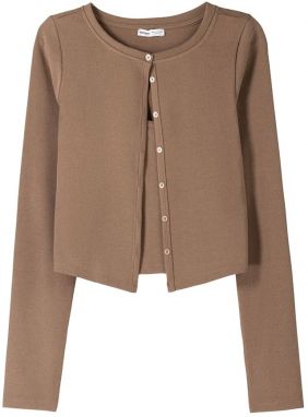 Bershka Kardigán  tmavobéžová