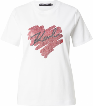 Karl Lagerfeld Tričko 'HEARTS'  červená / čierna / biela