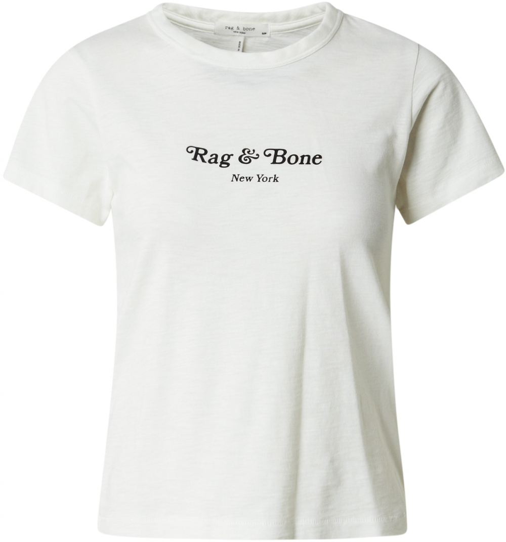 rag & bone Tričko  slonová kosť / čierna